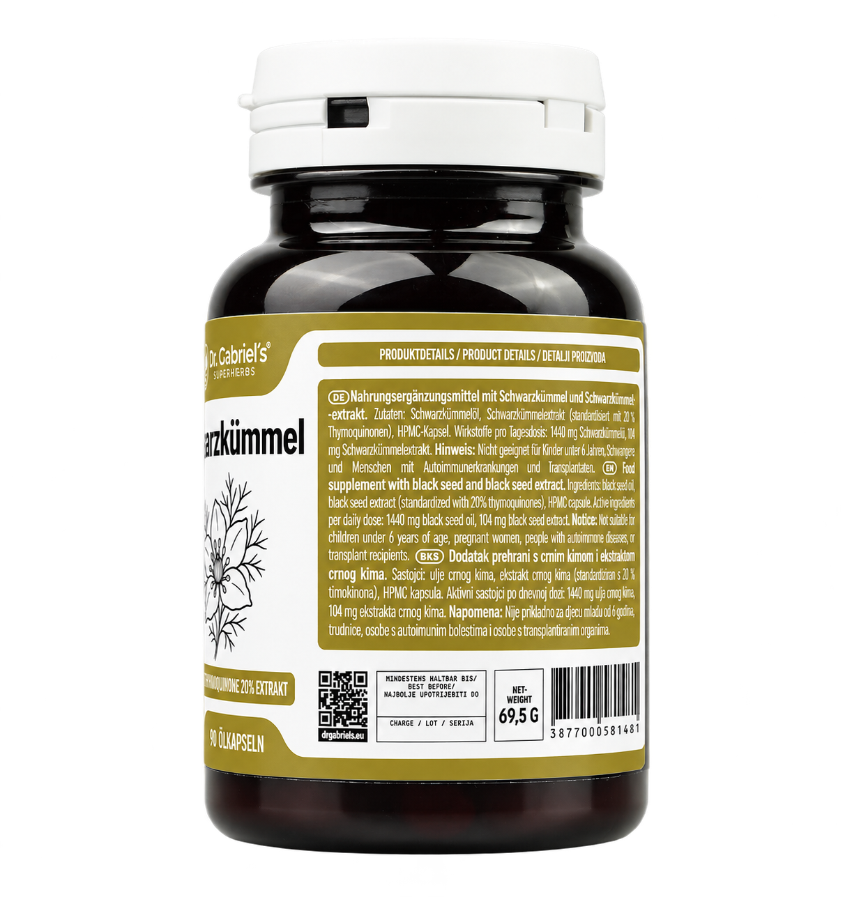 Black Seed Oil Capsules 20% Thymoquinone – 90 Vegan Caps - Image 3